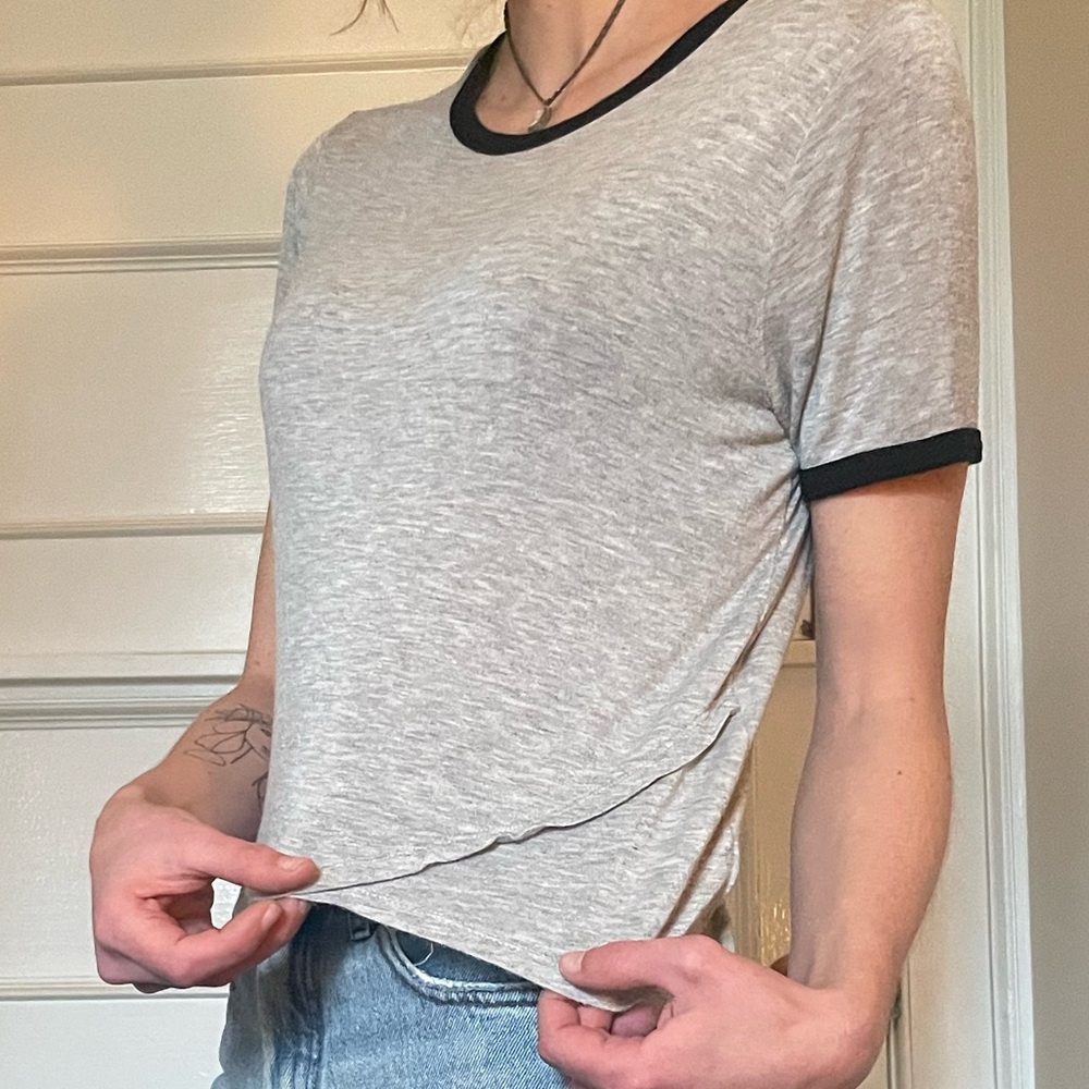 Grey T-Shirt with black detail size Medium